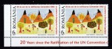 ROMANIA 2010 LP 1879 - 20 DE ANI DE LA RATIFICAREA CONVENTIEI ONU CU PRIVIRE LA DREPTURILE COPILULUI PERECHE SERII STARE MNH