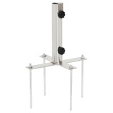 vidaXL Suport de umbrelă cu țăruși de sol, argintiu, &Oslash;32-38 mm, oțel 4003377