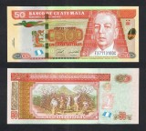 GUATEMALA █ bancnota █ 50 Quetzales █ 2020 █ P-125d █ UNC █ necirculata