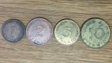 Germania federala - set colectie - 1 2 5 10 pfennig - diversi ani, stare buna, Europa