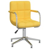 VidaXL Scaun de bucătărie pivotant, galben muștar, textil