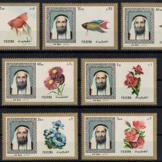FUJEIRA 1971 - Flori si pesti + seic Mohamed / serie MNH