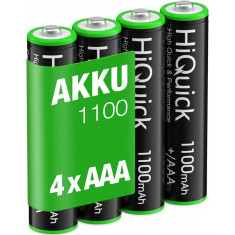 Acumulatori AAA, HR03, 1100 mAh, Ni-Mh, ready to use, 4 buc / set-Hiquick