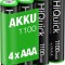 Acumulatori AAA, HR03, 1100 mAh, Ni-Mh, ready to use, 4 buc / set-Hiquick