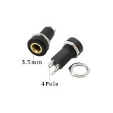 Mufa mama JACK 3.5 mm 4Pini 4 Contacte pe panou plastic filet lung