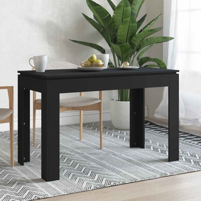 vidaXL Masă de bucătărie, negru, 120 x 60 x 76 cm, PAL