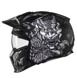 Casca pentru scuter - motocicleta MT Streetfighter SV S B2 Hellish negru mat (ochelari soare integrati) &ndash; masca (protectie) barbie si cozoroc detasabi