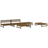 Set mobilier relaxare gradina 5 piese maro miere lemn masiv pin