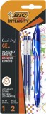 Pix cu gel BIC Gel-ocity Quick Dry, uscare rapida, 0.7 mm, albastru, blister 1 bucata + 2 rezerve