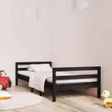 Cadru de pat, negru, 90x190 cm, lemn masiv de pin GartenMobel Dekor, vidaXL