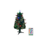 Cumpara ieftin Brad Artificial Fibra Optica de Craciun, 12 LED-uri RGB, cu Telecomanda, 90 cm - INV1082706