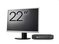 Pachet Calculator Refurbished HP EliteDesk 800 G2 Mini PC, Intel Core i5-6500 3.20-3.60GHz, 16GB DDR4, 512GB SSD + Monitor 22 Inch + Windows 10 Home N
