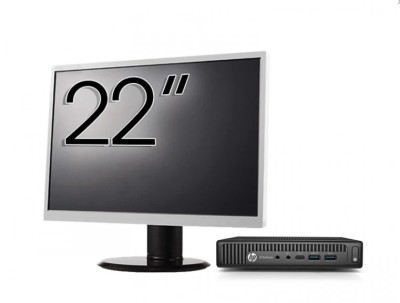 Pachet Calculator Refurbished HP EliteDesk 800 G2 Mini PC, Intel Core i7-6700T 2.80 - 3.60GHz, 16GB DDR4, 512GB SSD + Monitor 22 Inch + Windows 10 Pro foto