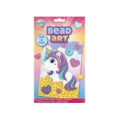 Set creativ, Mozaic cu margele Dezlipeste si lipeste, Bead Art, unicorn, A5