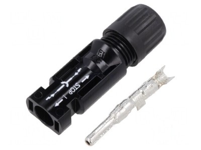 Conector solar tată drept MC4 4&amp;divide;6mm2 crimpat 5&amp;divide;6mm mufă foto