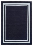 Covor Premium Model DYWAN ALTO BLUE, Bleumarin, Alb, Marime 160 x 230 cm, Tesatura Plata, Poliester, Bumbac, Antiderapant, Antialergic, Living, Dormit