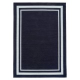 Covor Premium Model DYWAN ALTO BLUE, Bleumarin, Alb, Marime 160 x 230 cm, Tesatura Plata, Poliester, Bumbac, Antiderapant, Antialergic, Living, Dormit