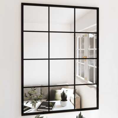 Oglinzi de perete, 2 buc., negru, 80x60 cm, metal GartenMobel Dekor foto