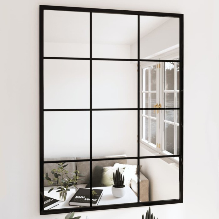 Gossi oglinzi de perete, 3 buc., negru, 80x60 cm, metal