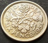 Cumpara ieftin Moneda 6 PENCE - ANGLIA, anul 1954 *cod 3136, Europa