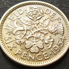 Moneda 6 PENCE - ANGLIA, anul 1954 *cod 3136