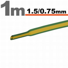 Tub termocontractibilGalben/Verde • 1,5 / 0,75 mm - pachetul contine 20 m