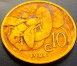 Moneda istorica 10 CENTESIMI - ITALIA, anul 1924 * cod 5424