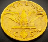 Cumpara ieftin Moneda istorica 5 CENTESIMI - ITALIA FASCISTA, anul 1939 * cod 119, Europa