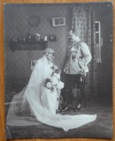 Fotografie mare pe carton gros; Miri, ofiter in tinuta de gala, Galati, 1926