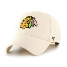 47brand șapcă din amestec de lână NHL Chicago Blackhawks culoarea bej, cu imprimeu H-MVPSP04WBP-NTB