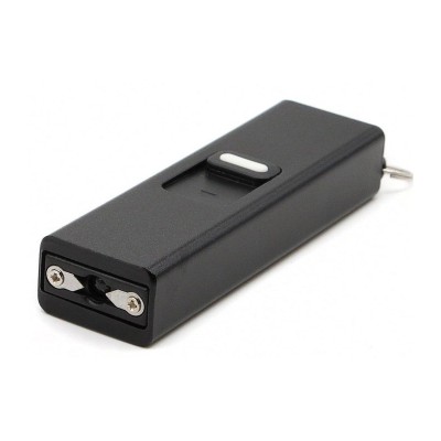 Mini electrosoc tip breloc cu lanterna, negru foto