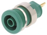 Soclu Banană Verde 4mm 25A 1kVDC Aurit, HIRSCHMANN