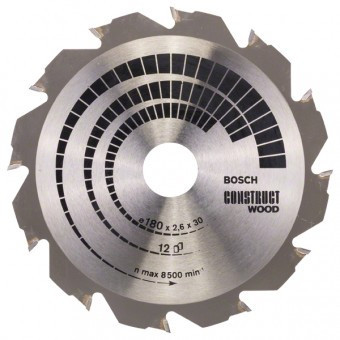 Bosch Panza ferastrau circular Construct Wood, 180x30x2.6mm, 12T, reductie 20mm - 3165140194259 foto