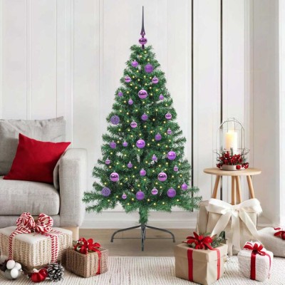 vidaXL Pom de Crăciun artificial pre-iluminat Verde 150 cm PVC 3397004 foto