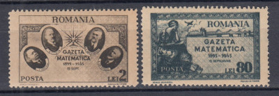 ROMANIA 1945 LP 180 GAZETA MATEMATICA SERIE MNH foto