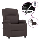 Cumpara ieftin Fotoliu rabatabil electric, maro inchis, material textil