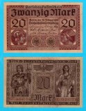 Germania (pick 57) 20 Mark 1918 aUNC-; Minerva și Mercur