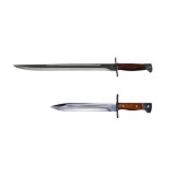 Set Vanatoare Cutit Baioneta &amp; Maceta AK-47 CCCP Otel Inoxidabil 440C 61cm, Teaca Curea, Durabil