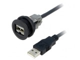 Soclu USB 22mm Har-Port Negru IP20