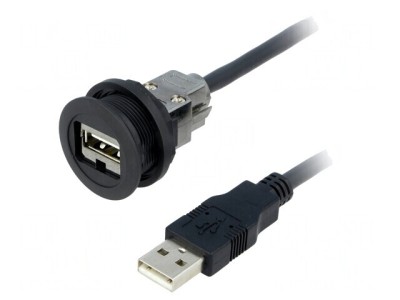 Soclu USB 22mm Har-Port Negru IP20 foto
