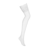 Ciorapi - Obsessive Ciorapi Albi Cu Dantela Frumoasa 810 Large-XLarge Atingere Delicata Irezistibila