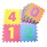Covor din spuma tip puzzle cu Cifre pentru copii, antiderapant, termoizolant, impermeabil, 10 piese, 29 x 29 x