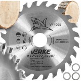 Disc vidia pentru circular, 125 x 22.2 x 24T, pentru taierea lemnului, Verke