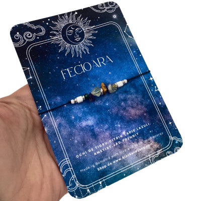 Bratara cu 6 cristale pentru Zodia Fecioara + cristal cadou foto
