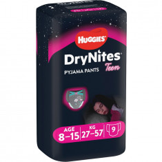 Scutece chilotel pentru noapte Huggies DryNites 8-15 yrs, Girl, 27-57 kg, 9 buc