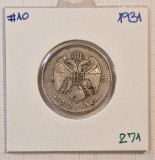 271 Iugoslavia, Yugoslavia, 10 Dinara, Dinari, 1931, KM#10, Argint, ALEKSANDAR I, Europa