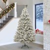 VidaXL Brad de Crăciun artificial Verde și alb 240 cm PVC și Metal 3395770