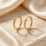 Cumpara ieftin Cercei Cercul Luminii , Cercei Rotunzi placati cu 3 straturi de aur 14K, 1.5 cm