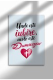 Unframed Romanian Quote Canvas Poster - Digital Print - Unde este iubire, este Dumnezeu | A3 (29.7 x 42 cm)