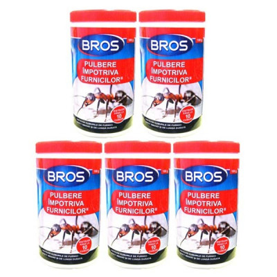 5 x Bros Praf pulbere, insecticid impotriva furnicilor, 5 x 100g foto